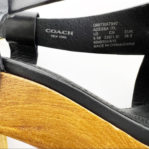 ✖️SOLD✖️•COACH• Black Leather Adessa Platform Sandals - Picture 13 of 13